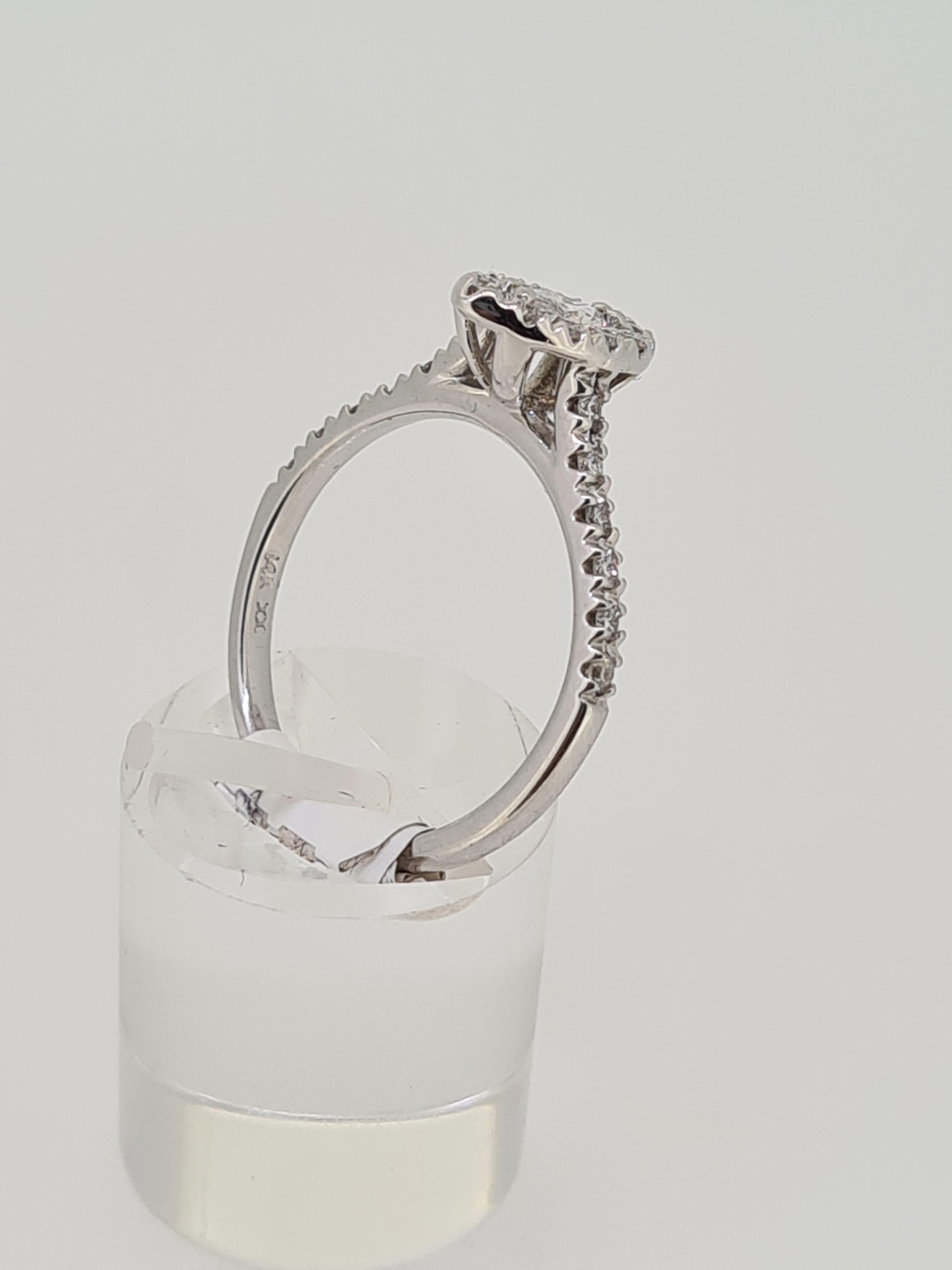 14 ct uk hallmark white gold diamond ring - Image 3 of 5