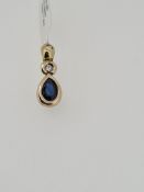 9ct yellow gold sapphire and diamond pendant