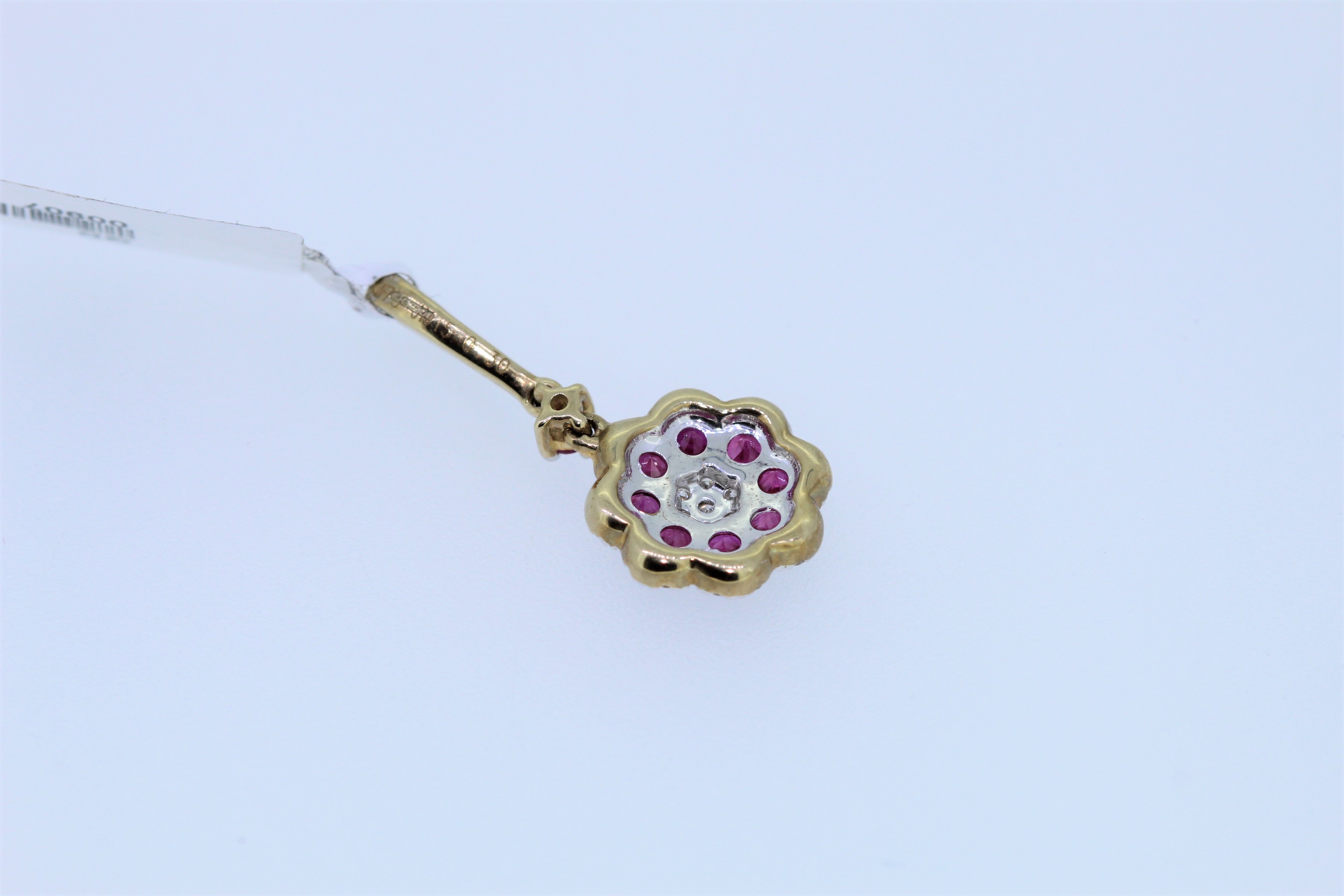 9k Yellow And White Gold Ruby And Diamond Set Pendant - Image 2 of 4