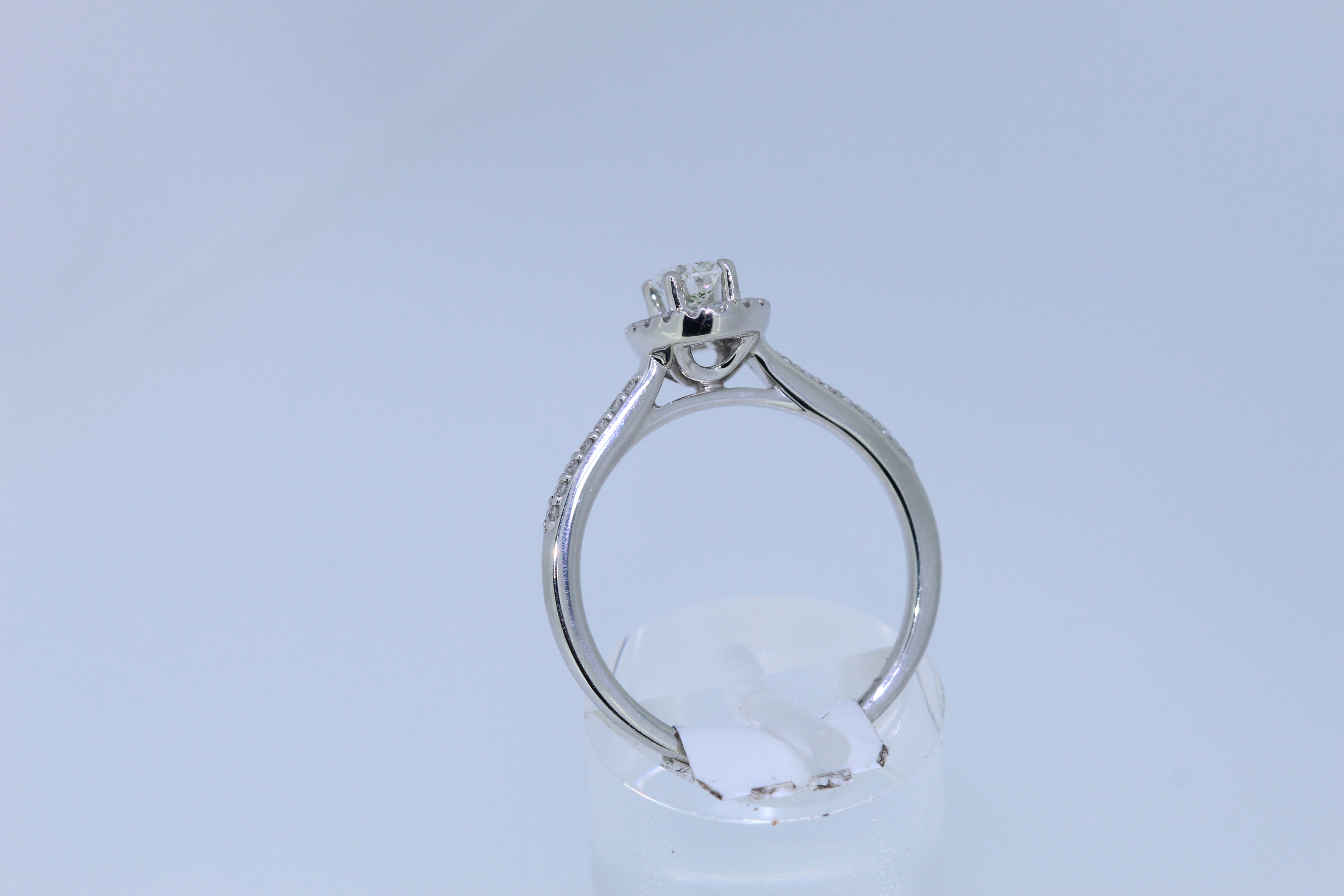 Platinum Oval Cut Halo Diamond Ring - Image 3 of 5