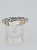 18ct yellow and white gold diamond ring