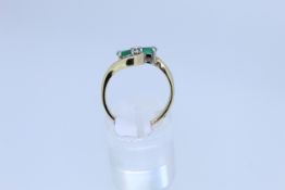 9ct Yellow Gold Emerald And Diamond Ring