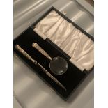 Uk hallmark silver letter opener and magnifying glass gift set