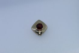 9k Garnet Bezel Set Pendant