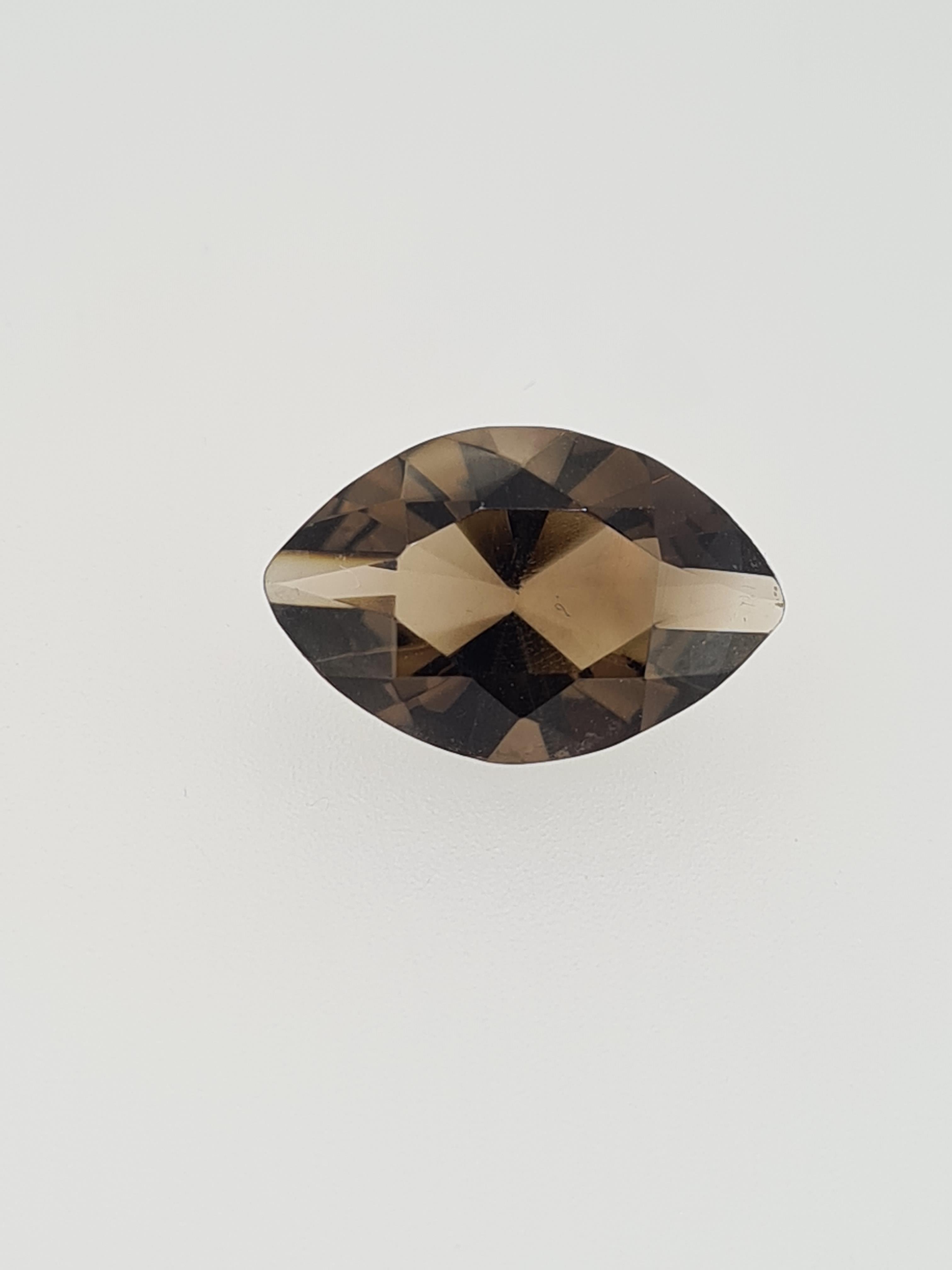 Smokey quartz marquise cut gem stone - Image 5 of 5