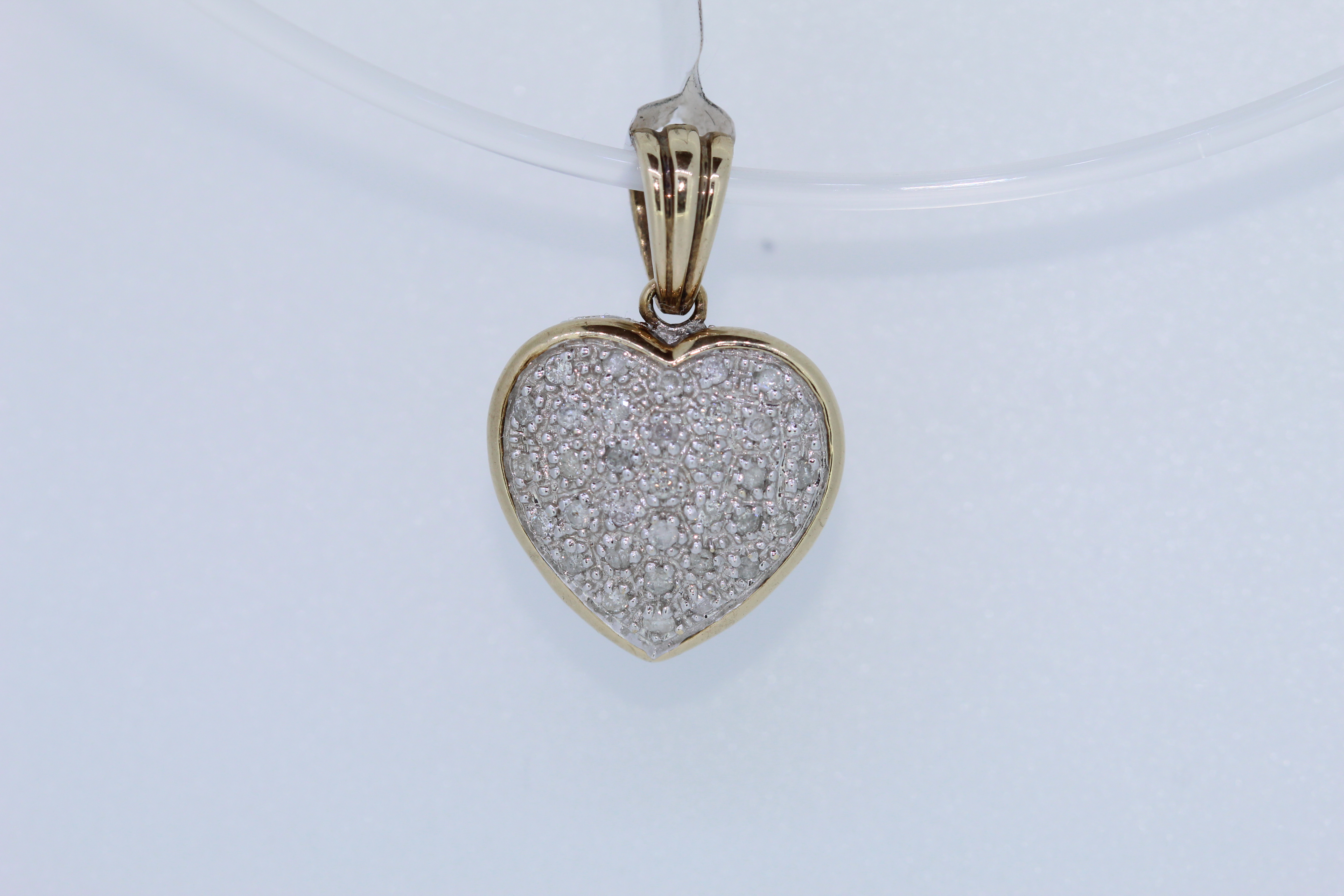 9ct Hallmark Yellow Gold Diamond Set Heart Pendant - Image 2 of 3