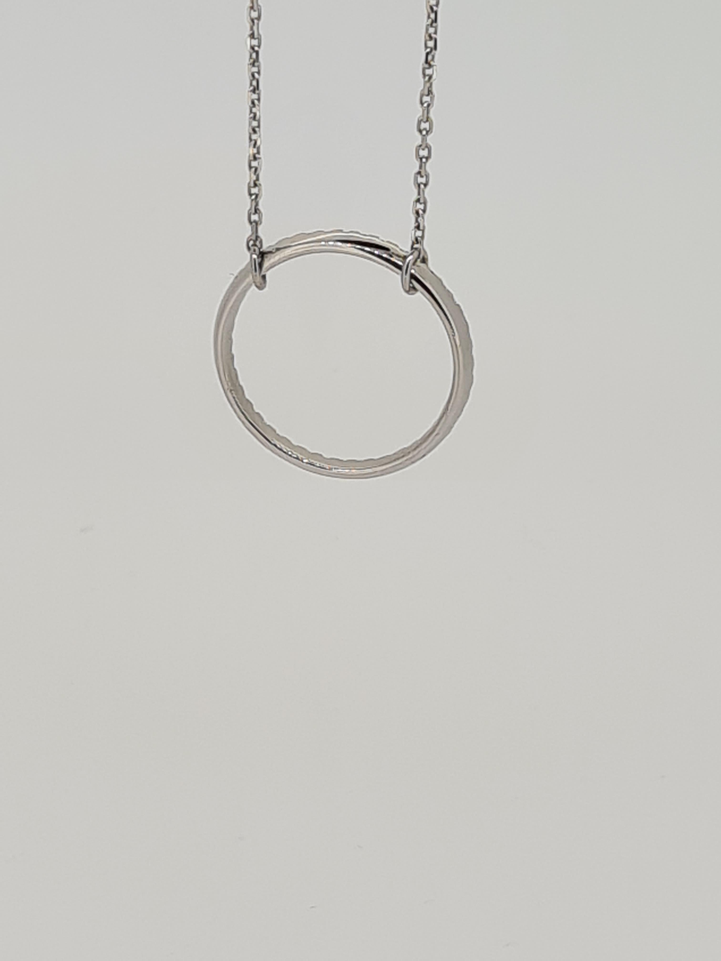 18ct white gold circle of life diamond necklace - Image 2 of 3