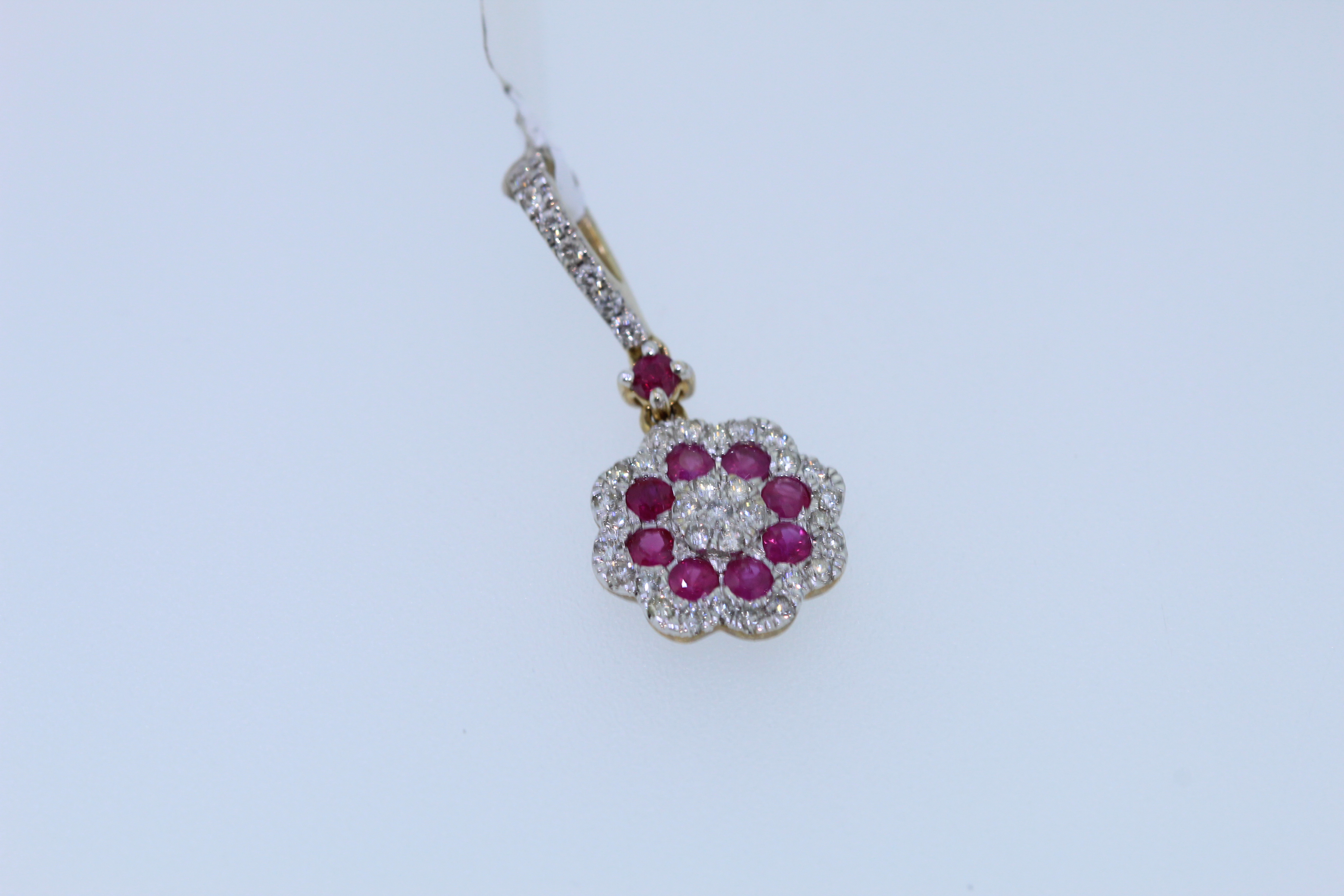9k Yellow And White Gold Ruby And Diamond Set Pendant - Image 4 of 4