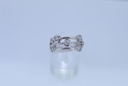 18ct White Gold Diamond Bubble Ring