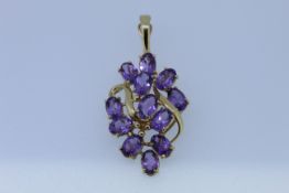 14ct Yellow Gold Amethyst Pendant