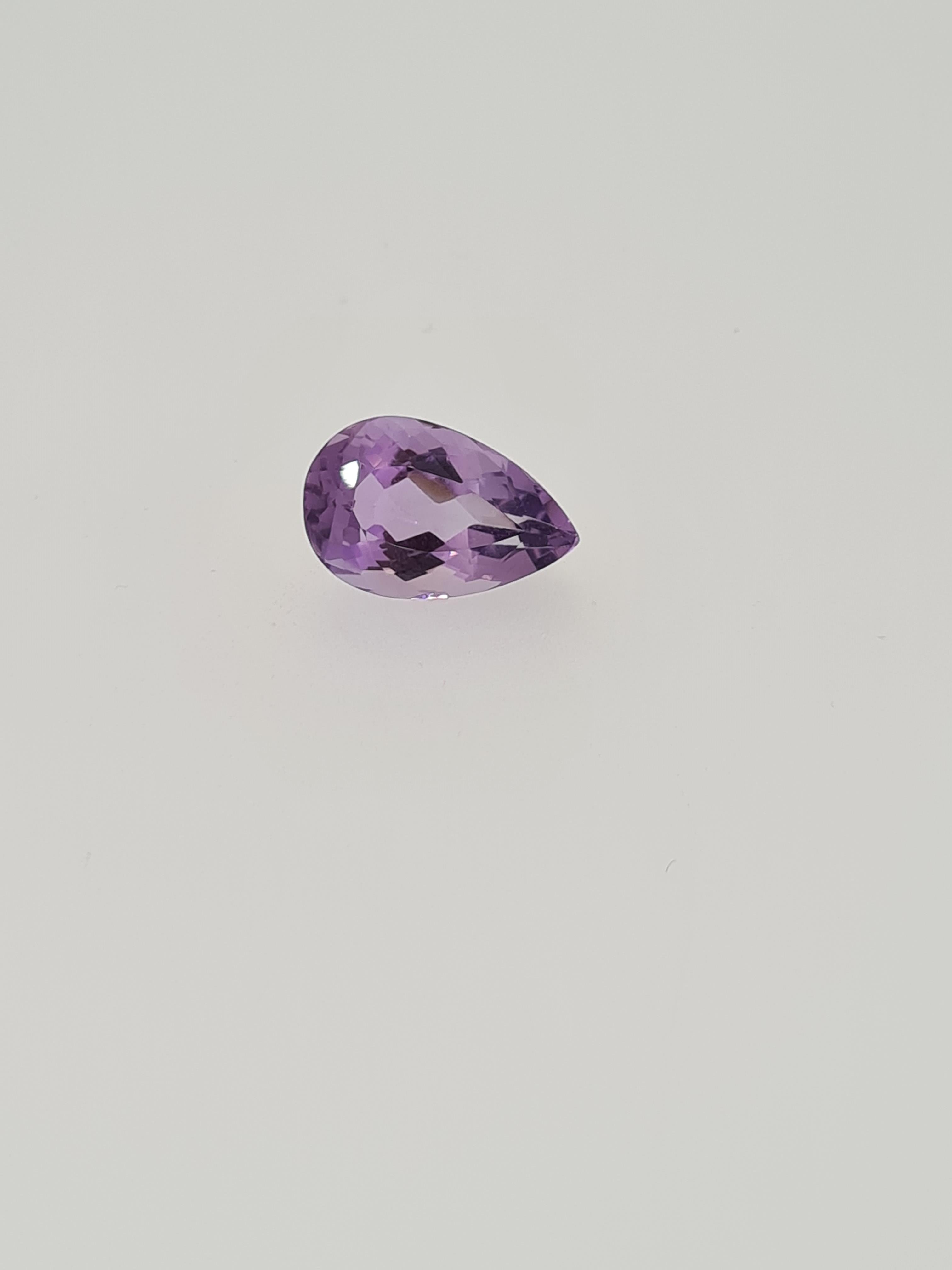 Amethyst pear cut gem stone - Image 4 of 4