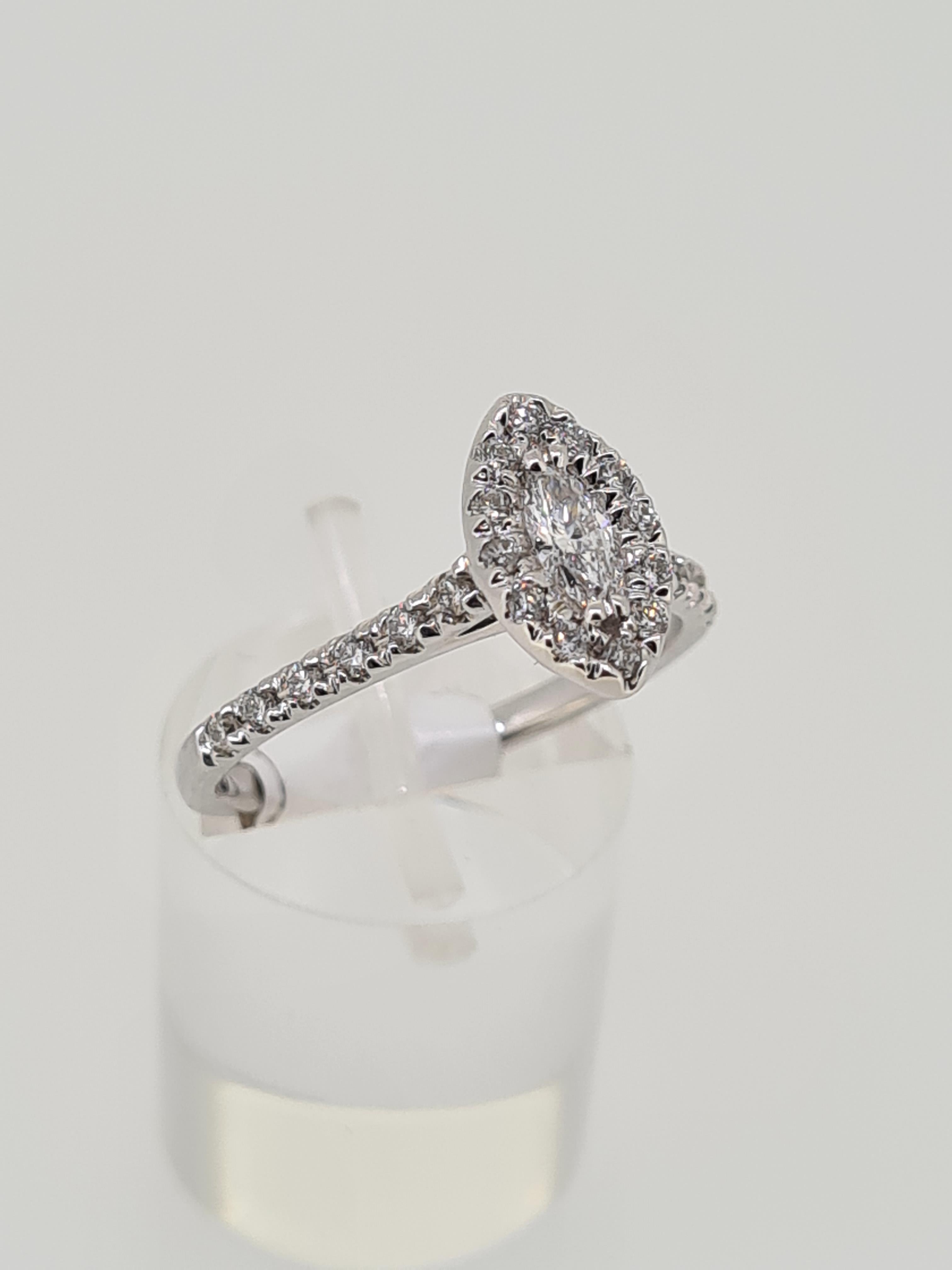 14 ct uk hallmark white gold diamond ring - Image 2 of 5