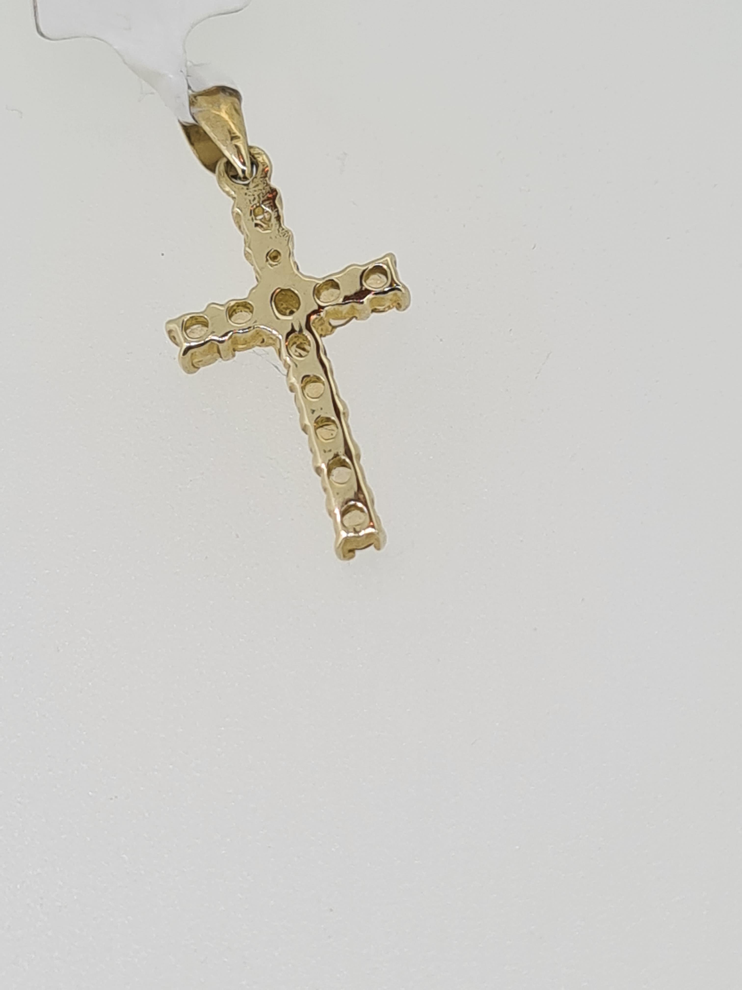 9ct hallmark citrine and diamond cross - Image 2 of 3