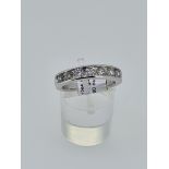 18ct uk hallmark channel set diamond ring