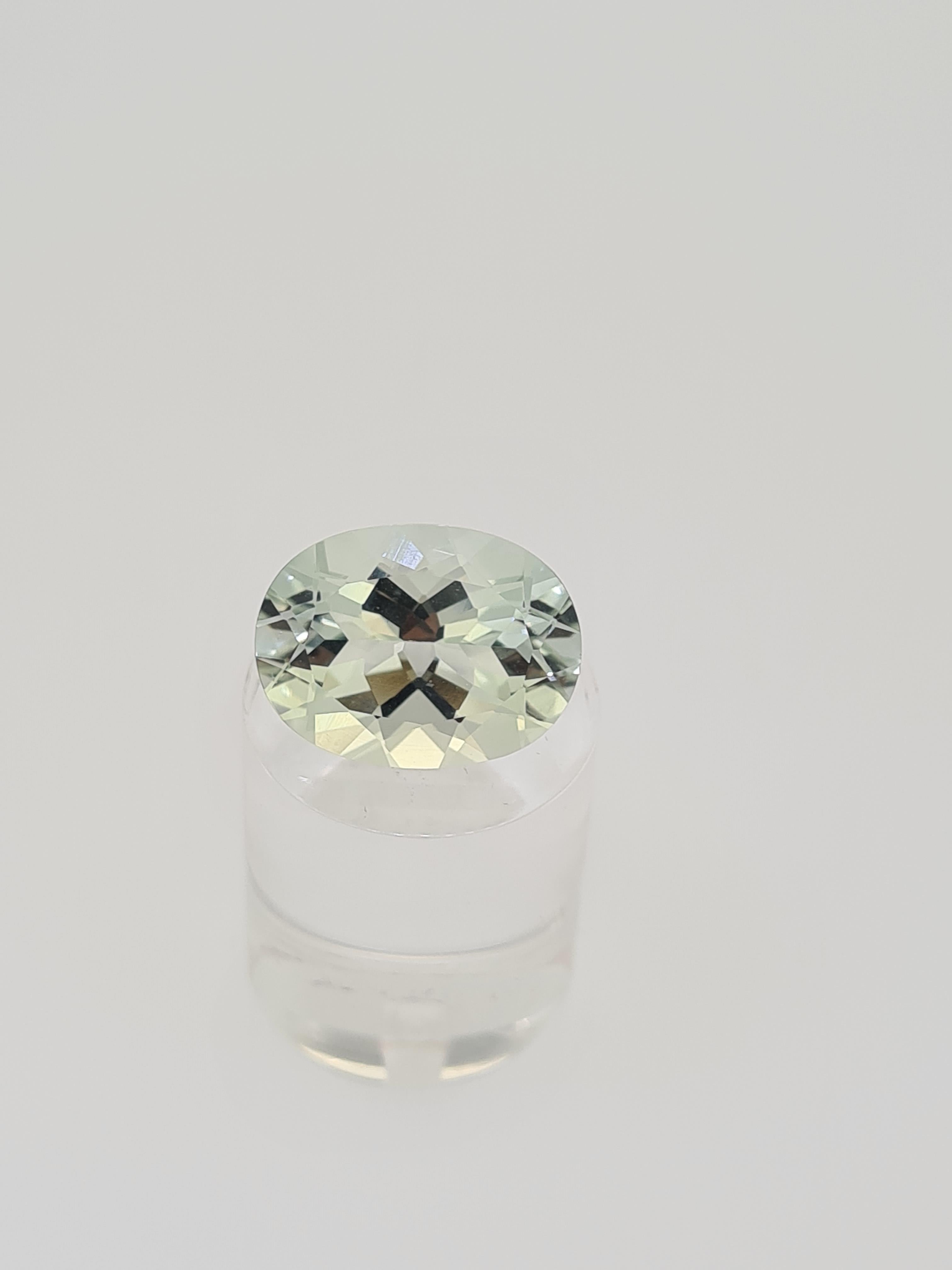Green amethyst oval cut gem stone