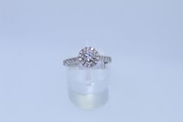 Platinum Hallmark Diamond Set Ring