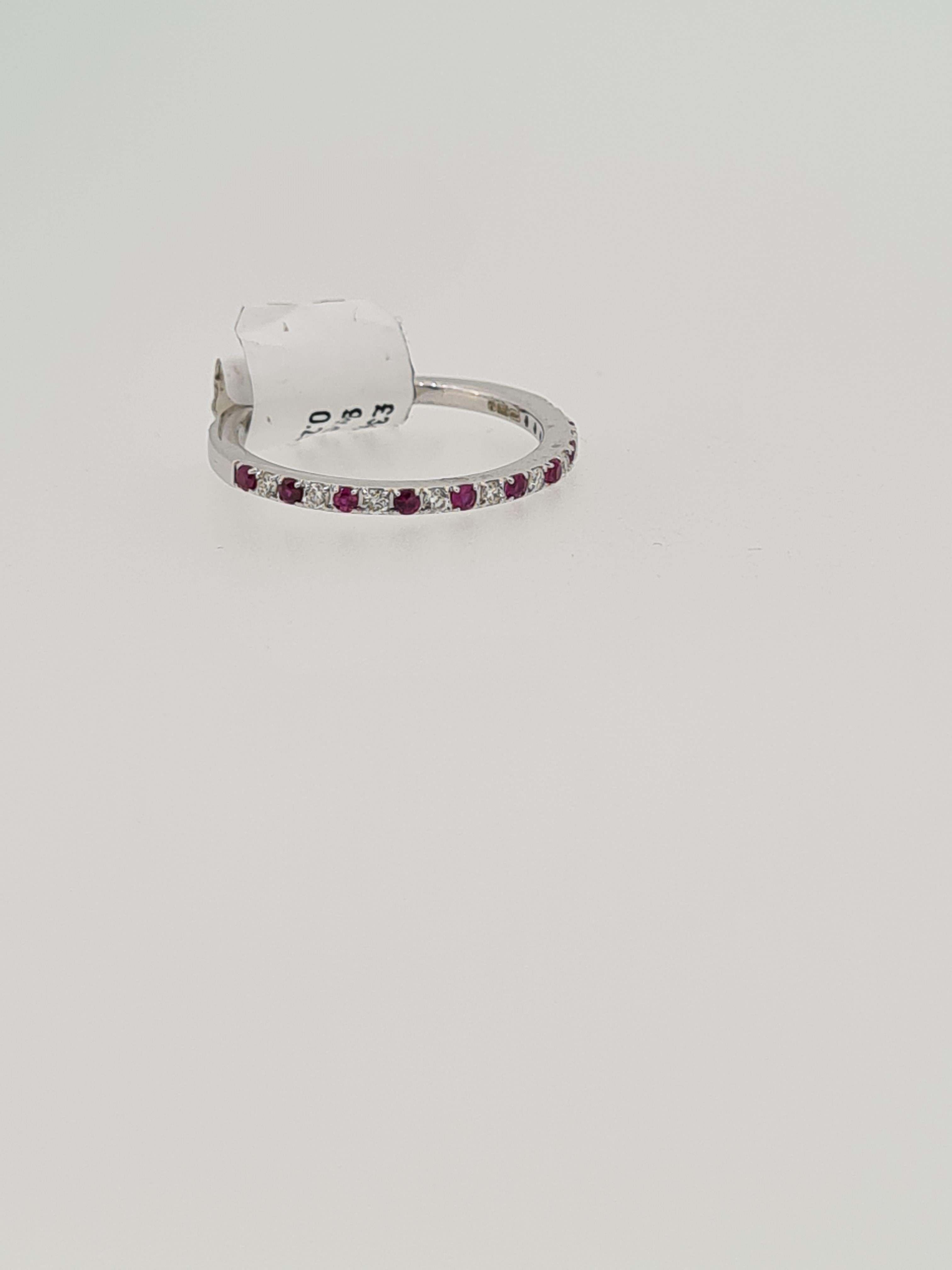9ct whtie gold ruby and diamond eternity ring - Image 5 of 5