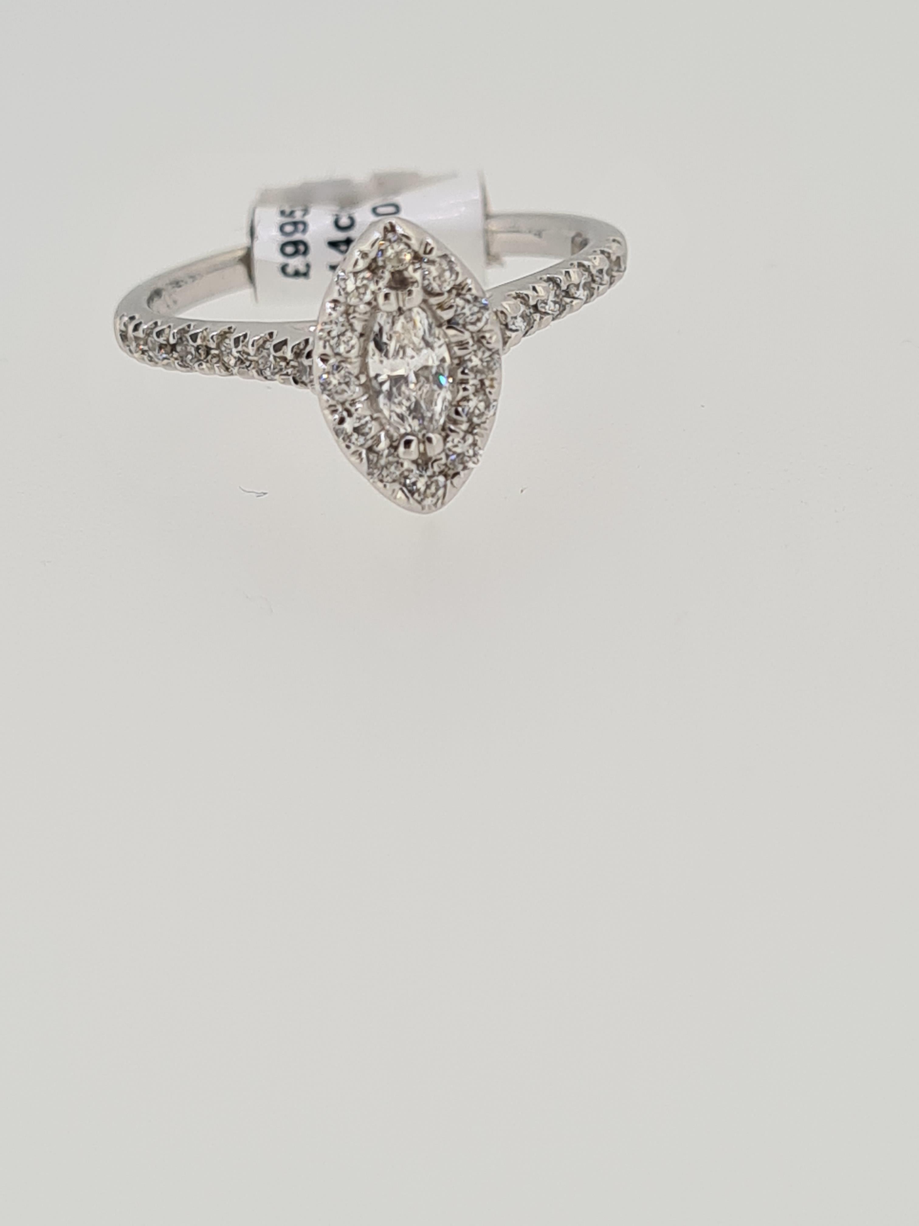 14 ct uk hallmark white gold diamond ring - Image 5 of 5