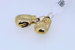 9k Yellow Gold Boxing Gloves Pendant