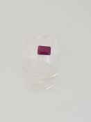 Ruby emerald cut gem stone