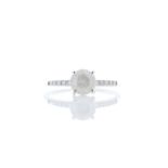 18k White Gold Diamond Ring With Stone Set Shoulders 1.05 Carats