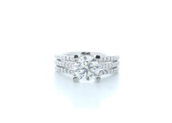 18k White Gold Three Row Diamond Ring 3.10 (2.1) Carats