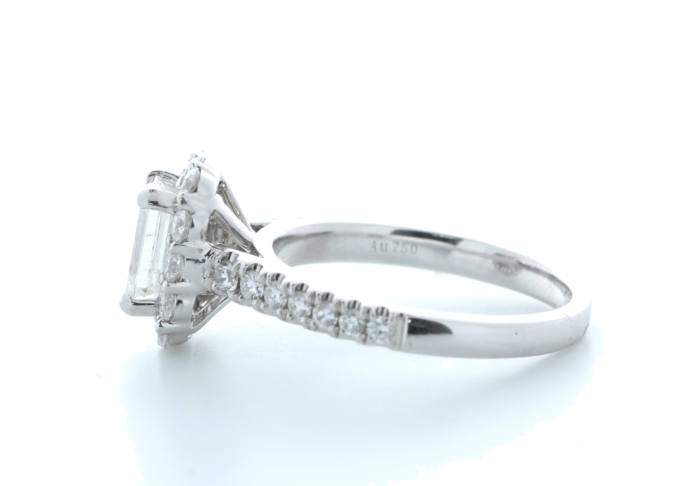 18k White Gold Single Stone With Halo Setting Ring 1.79 (1.07) Carats - Image 4 of 5