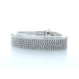 18k White Gold Five Row Diamond Bracelet 11.73 Carats