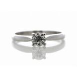 18k White Gold Solitaire Diamond Ring 0.50 Carats