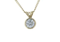 18k Yellow Gold Rub Over Set Diamond Pendant 0.60 Carats