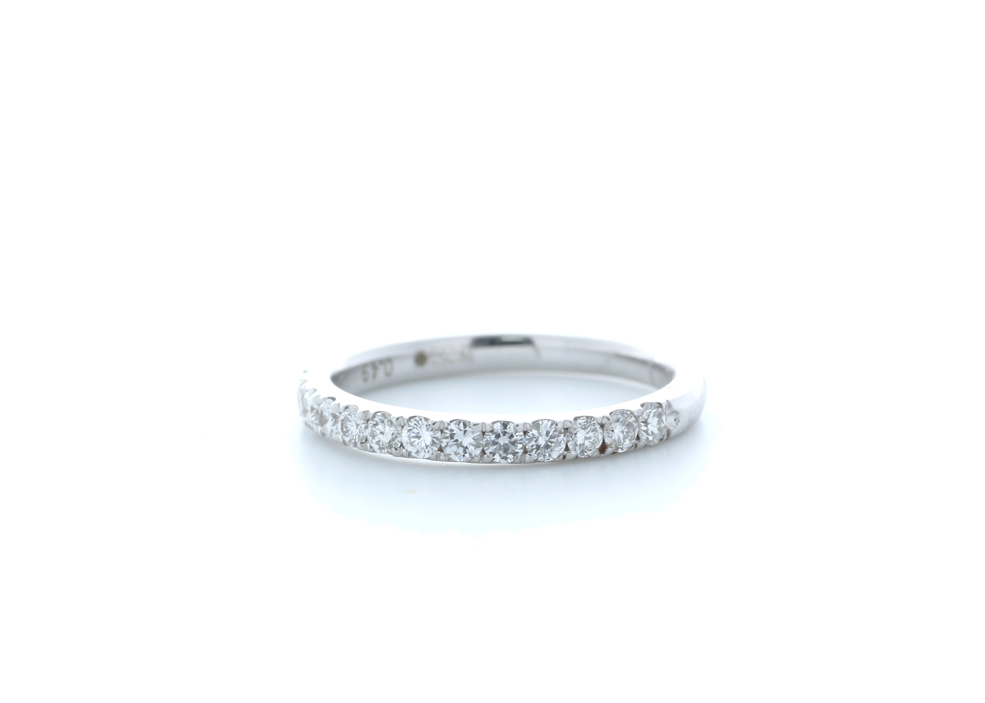 18k White Gold Claw Set Semi Eternity Diamond Ring 0.49 Carats - Image 2 of 4