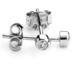 14K White Gold - Diamond Earring 0,08 ct