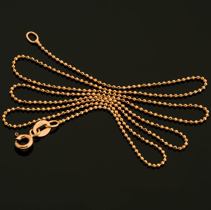 19.7 In (50 cm) Beat / Ball Chain Necklace. In 14K Rose/Pink Gold - Image 6 of 7