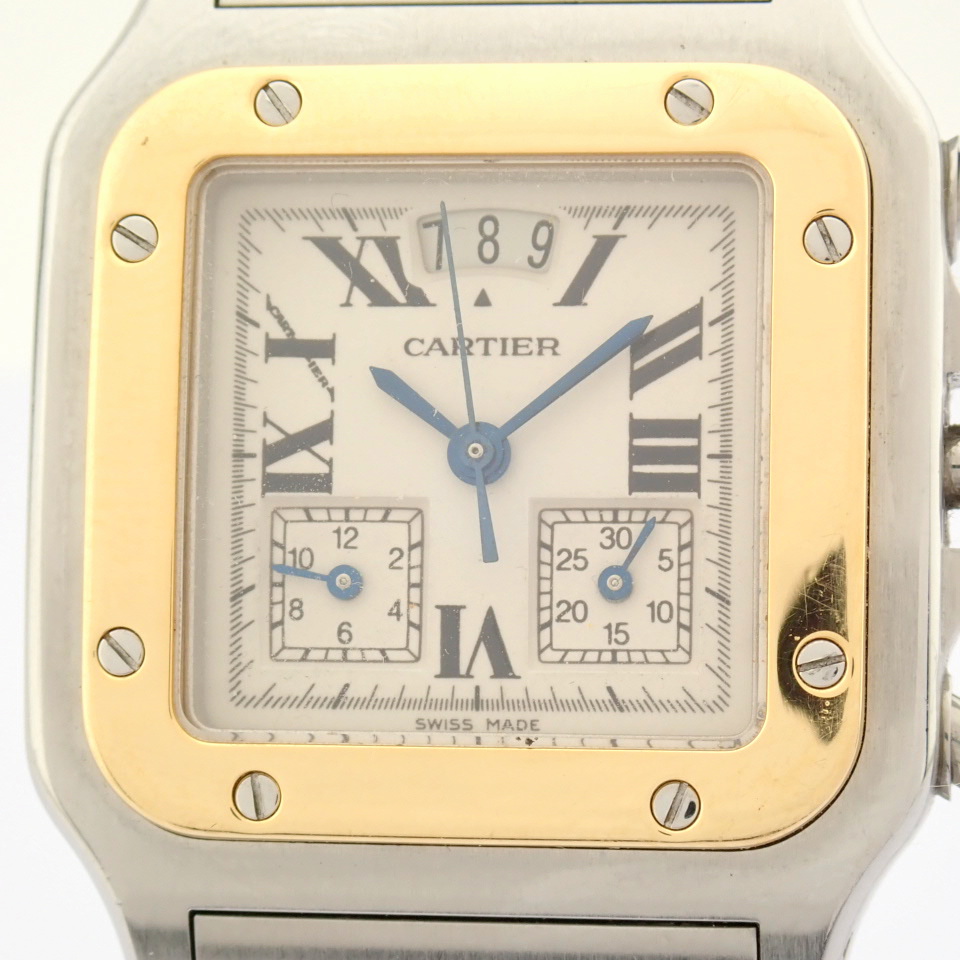 Cartier / Santos Galbee Chronoflex 18k Gold Steel chronograph - Gentlmen's Gold/Steel Wrist Watch - Image 19 of 22