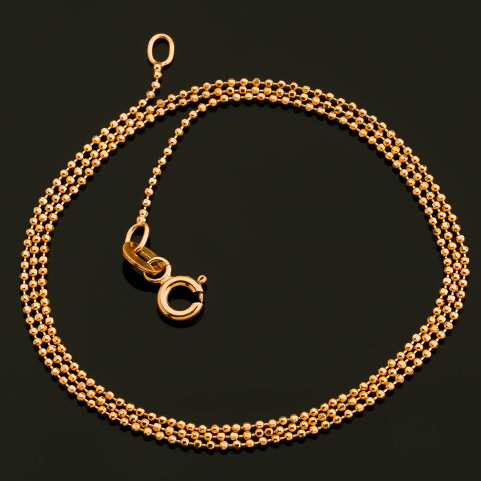 19.7 In (50 cm) Beat / Ball Chain Necklace. In 14K Rose/Pink Gold - Image 4 of 7