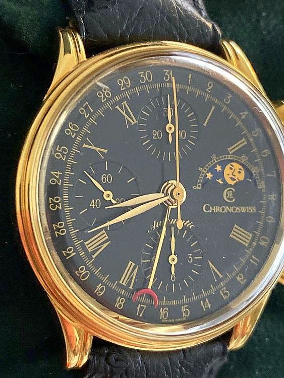 Chronoswiss / Moonphase Full Set - Gentlmen's Gold-filled Wrist Watch - Image 3 of 5