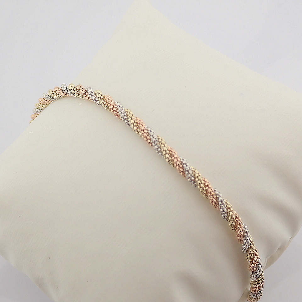 Italian Beat Dorica Bracelet. In 14K Tri Colour White Yellow and Rosegold - Image 2 of 7
