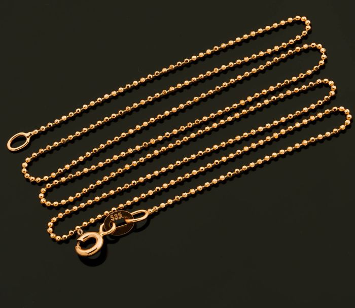 19.7 In (50 cm) Beat / Ball Chain Necklace. In 14K Rose/Pink Gold - Image 2 of 7