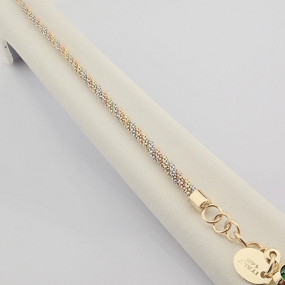 Italian Beat Dorica Bracelet. In 14K Tri Colour White Yellow and Rosegold - Image 3 of 7