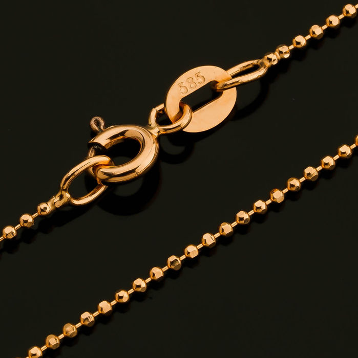 19.7 In (50 cm) Beat / Ball Chain Necklace. In 14K Rose/Pink Gold - Image 5 of 7