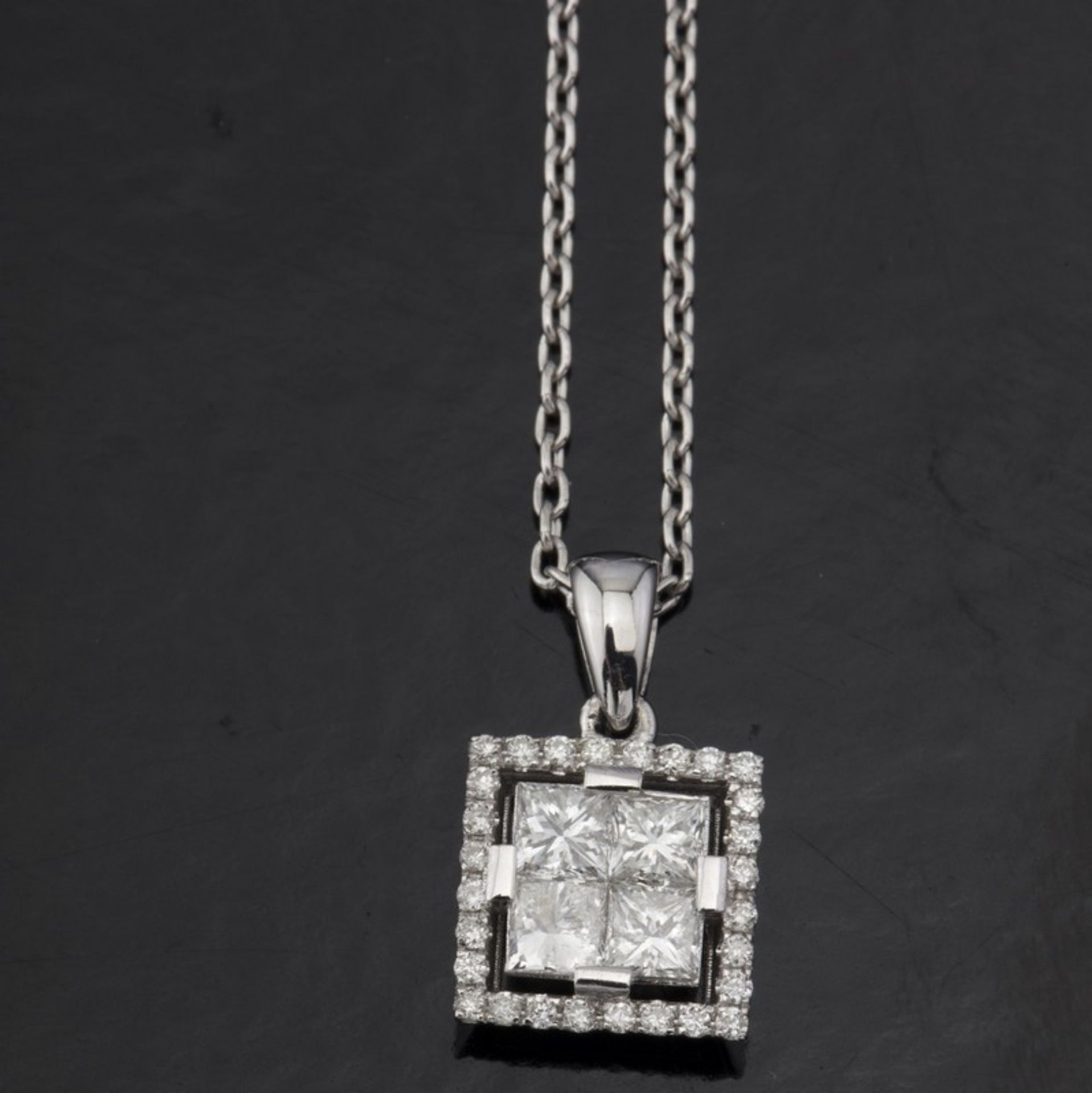 14 kt. White gold - Necklace with pendant - 0.50 ct Diamond - Image 2 of 5