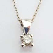 14 kt. White gold - Necklace with pendant - 0.14 ct Diamond