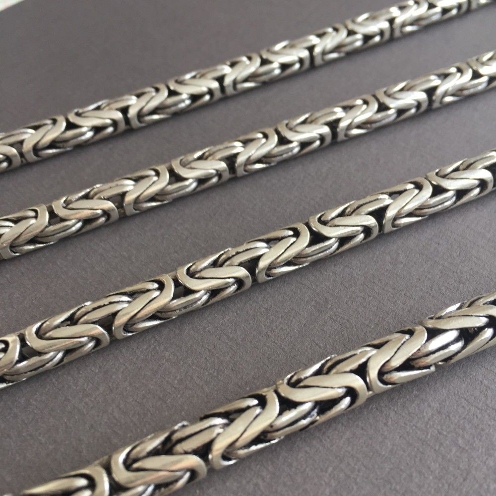 Mens King Byzantine Chain Necklaces Round 8mm 161GR , 22 inch - 55cm , 925 Silver Sterling - Image 6 of 6