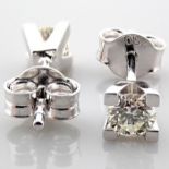 18 kt. White gold - Earrings - 0.37 ct Diamond