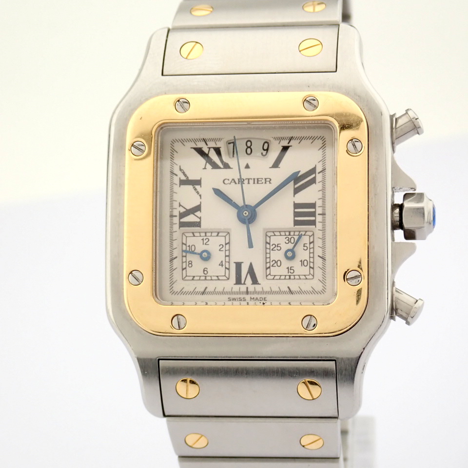 Cartier / Santos Galbee Chronoflex 18k Gold Steel chronograph - Gentlmen's Gold/Steel Wrist Watch - Image 18 of 22