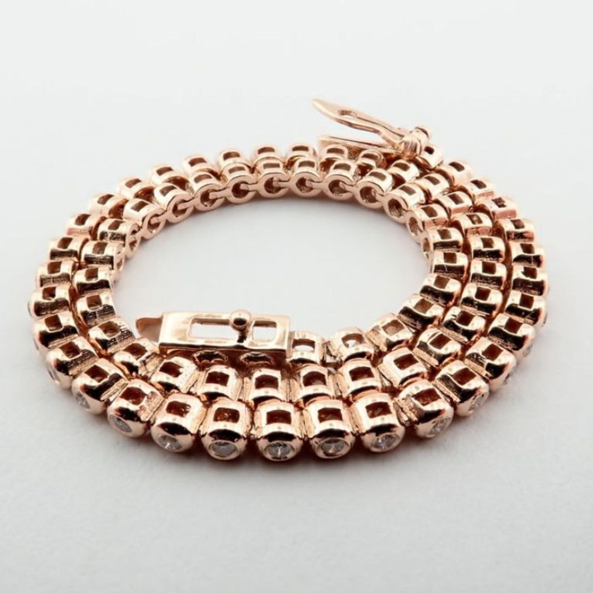 14K 0,45 ct Diamond Tennis Bracelet (Bezel) - Image 4 of 6