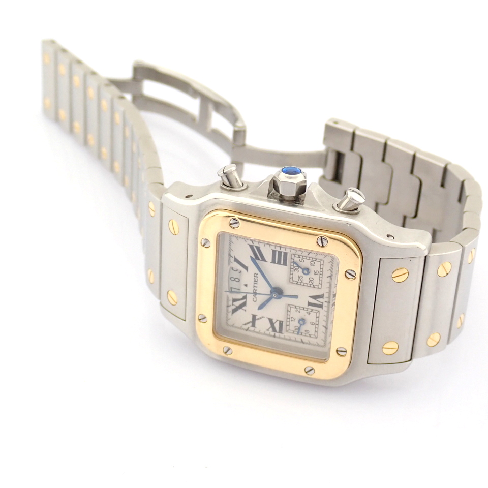 Cartier / Santos Galbee Chronoflex 18k Gold Steel chronograph - Gentlmen's Gold/Steel Wrist Watch - Image 21 of 22