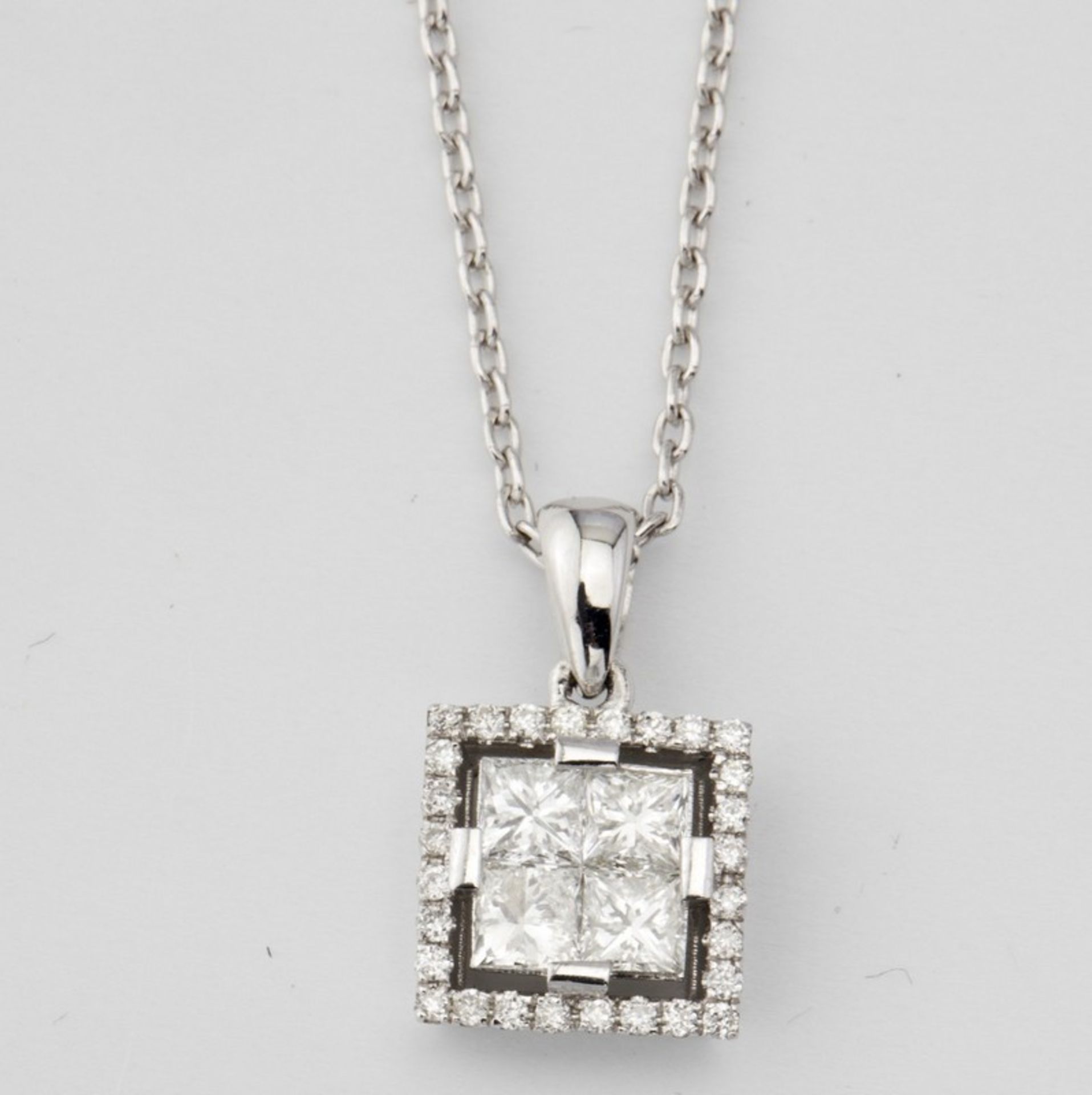 14 kt. White gold - Necklace with pendant - 0.50 ct Diamond - Image 4 of 5
