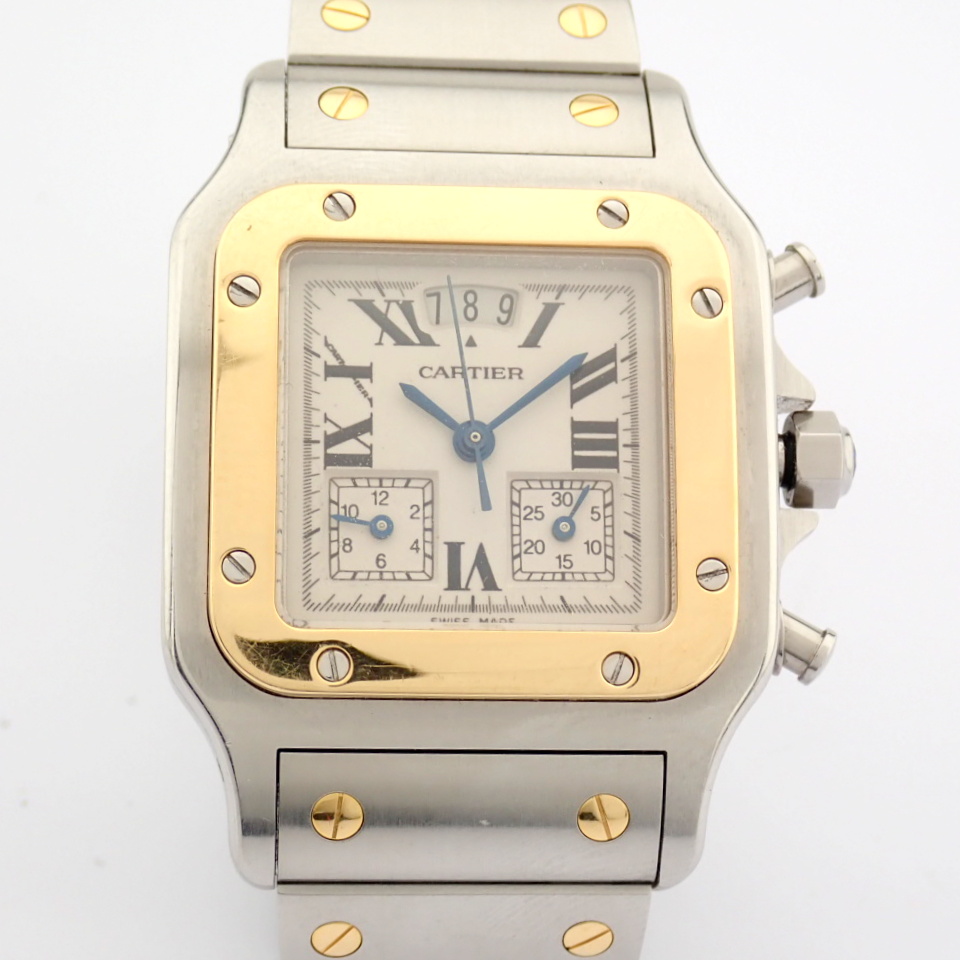 Cartier / Santos Galbee Chronoflex 18k Gold Steel chronograph - Gentlmen's Gold/Steel Wrist Watch - Image 22 of 22