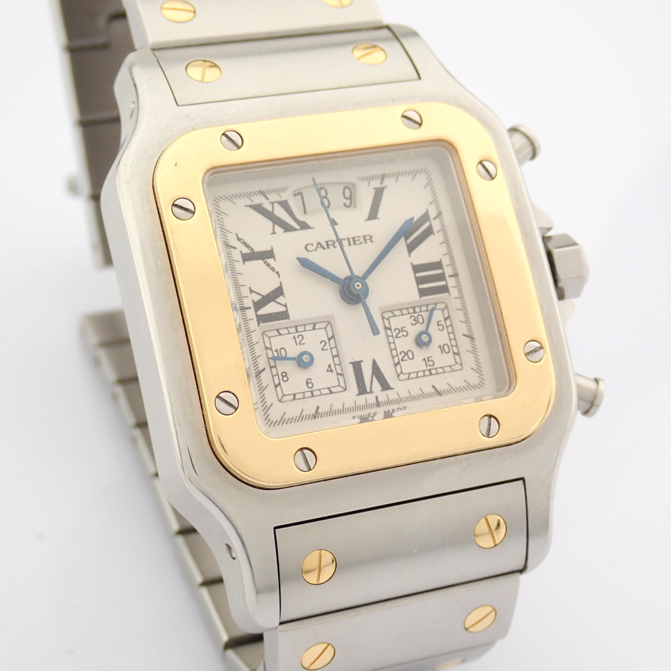 Cartier / Santos Galbee Chronoflex 18k Gold Steel chronograph - Gentlmen's Gold/Steel Wrist Watch - Image 2 of 22